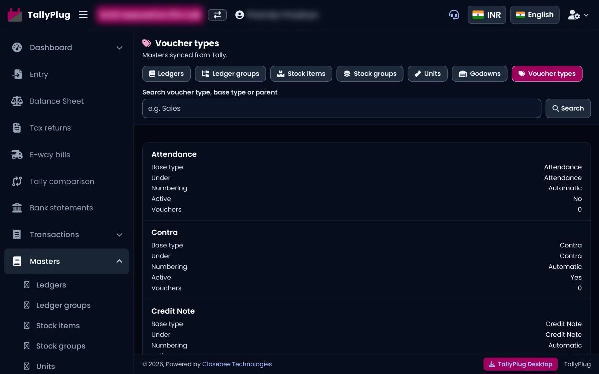 Voucher types list